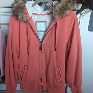 Sweatshirt jacket, medium, salmon color